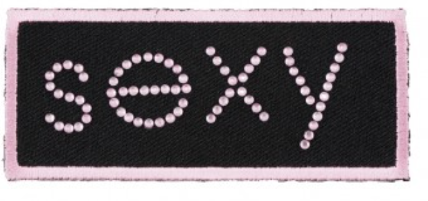 Sexy Rhinestone Pink Black Patch